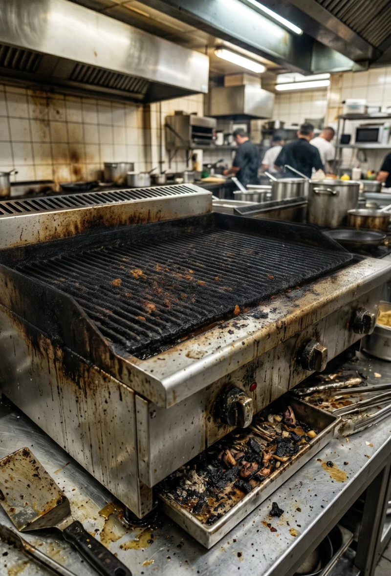 Parrilla sucio — antes de usar Spectank®